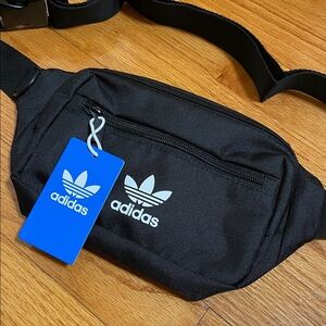 Adidas Originals Black Belt Waist Pack Bag with White Logo Fanny Pack